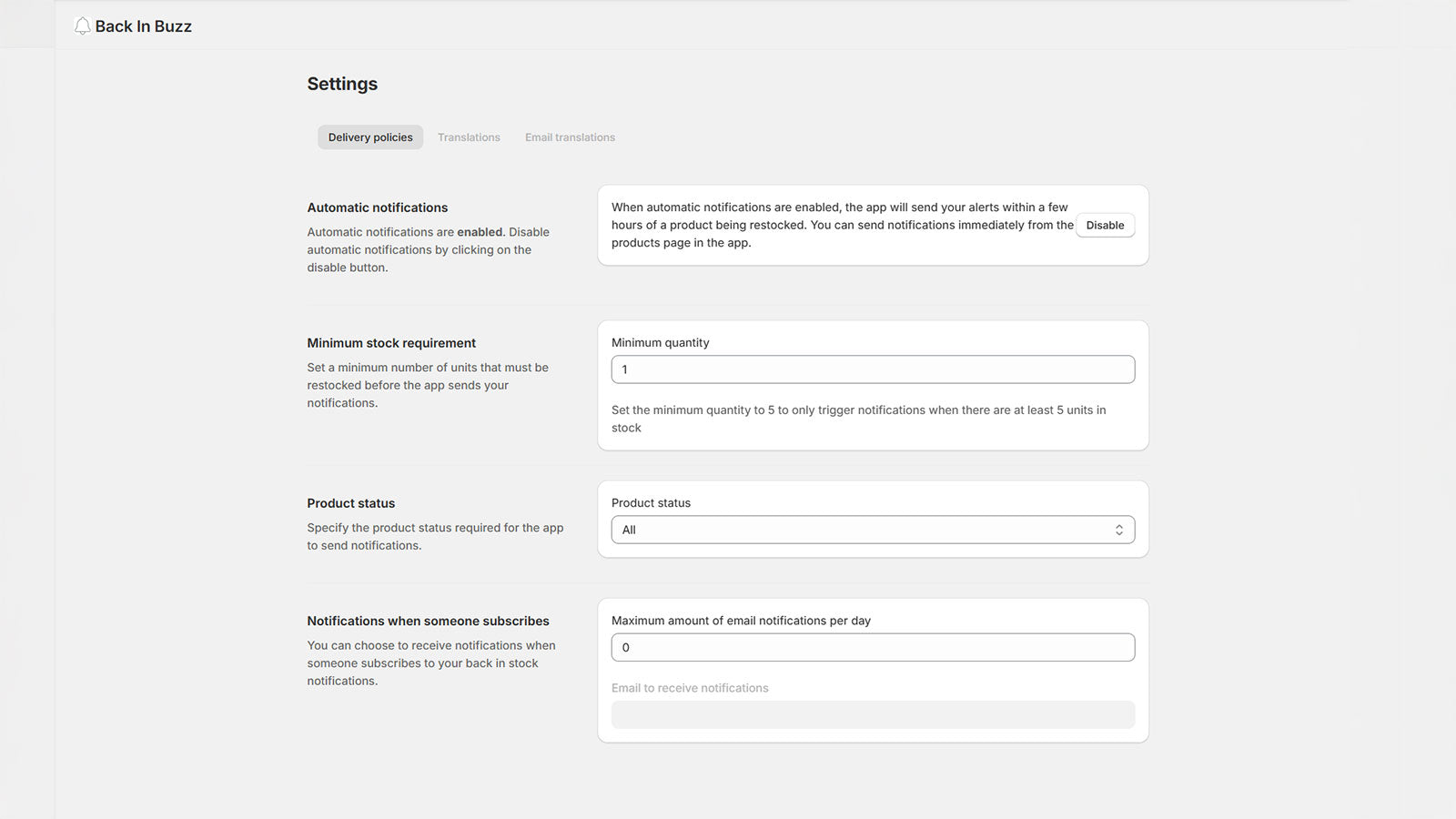 Custom options Back in Stock 