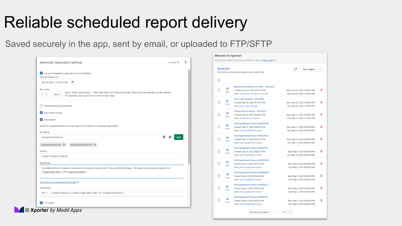 Schedule your reports to get them automatically