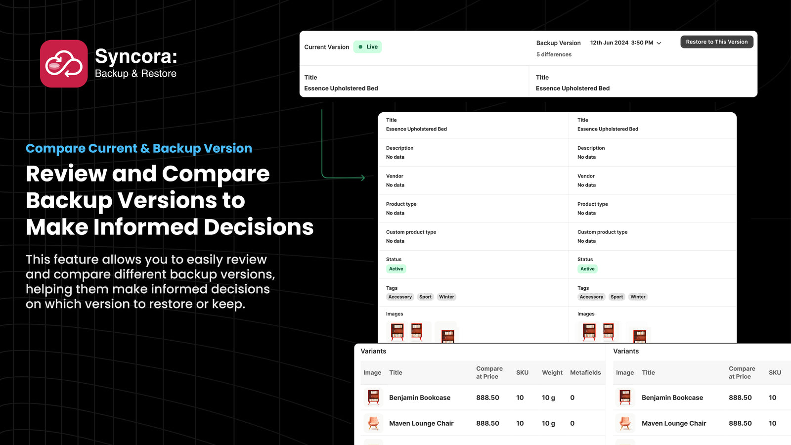 review compare backup version