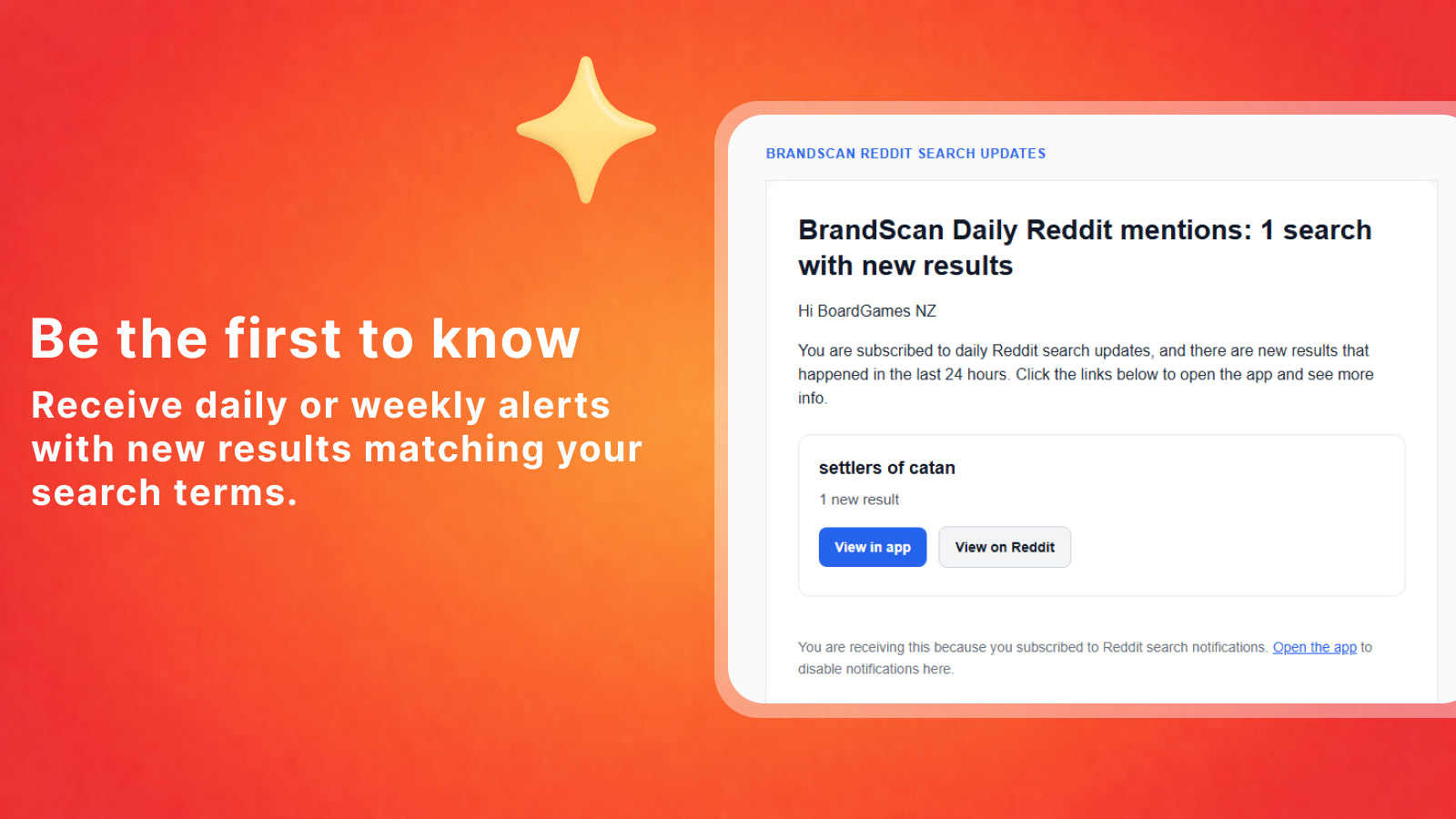 Email alerts with new results
