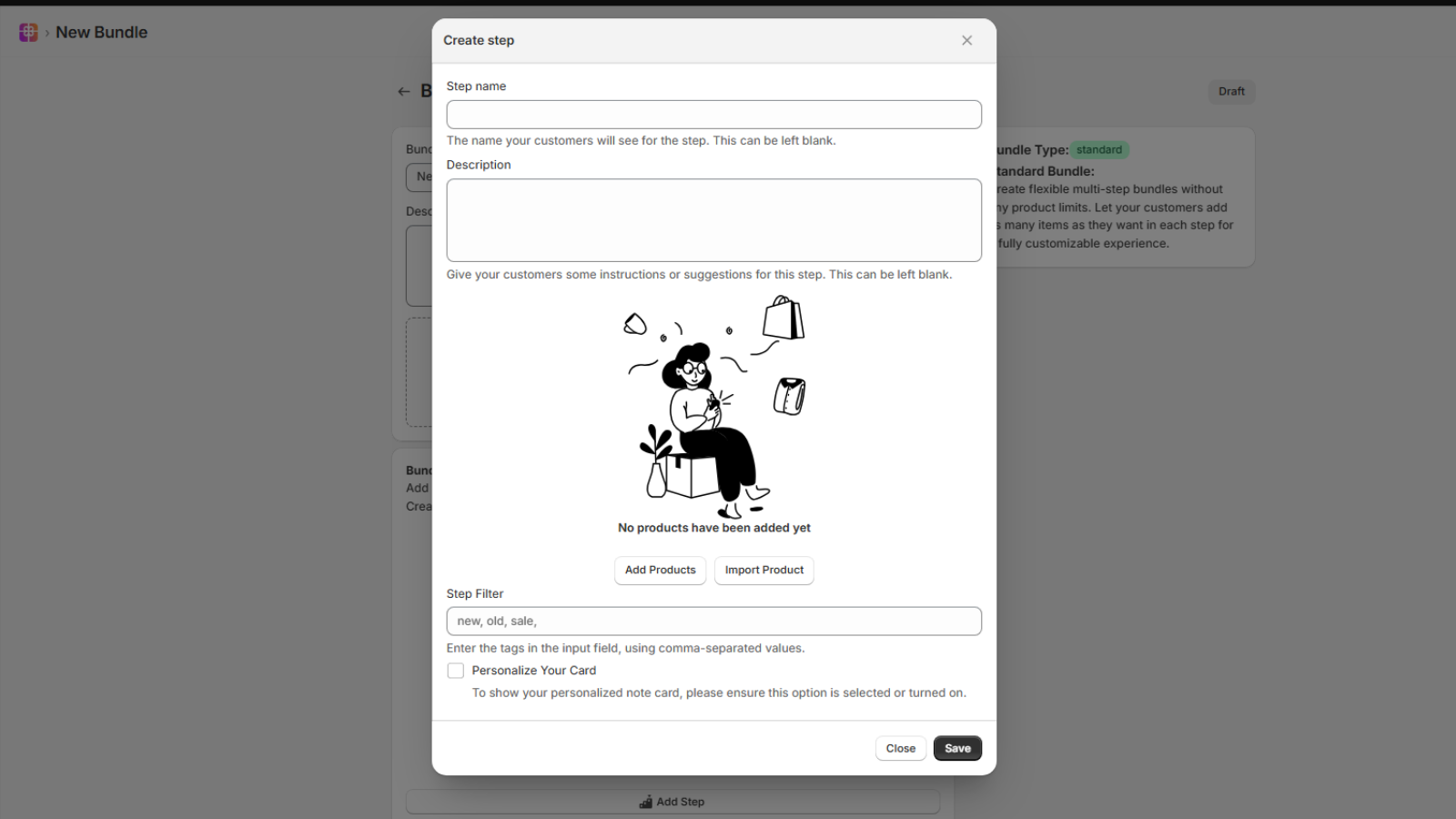 step creating screen