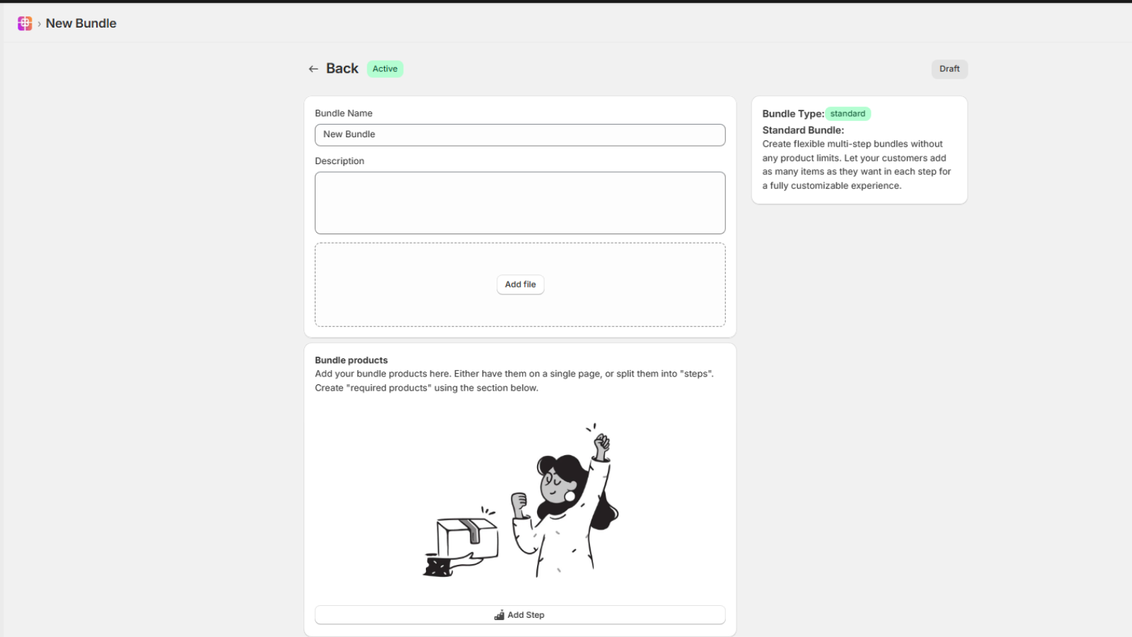 bundle creating screen