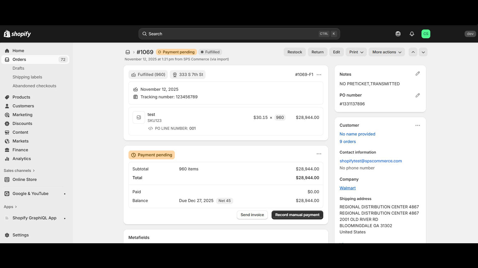 Get complete order details with shipping information