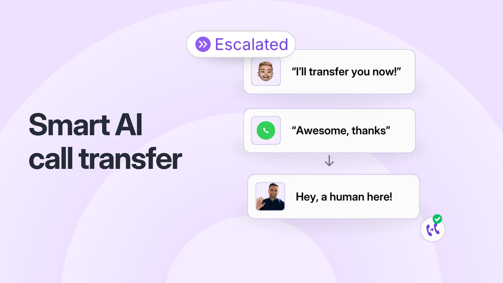 AI-to-human call transfer