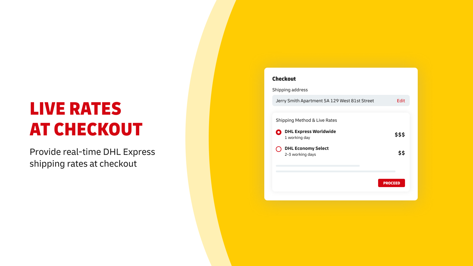 Live Rates at Checkout