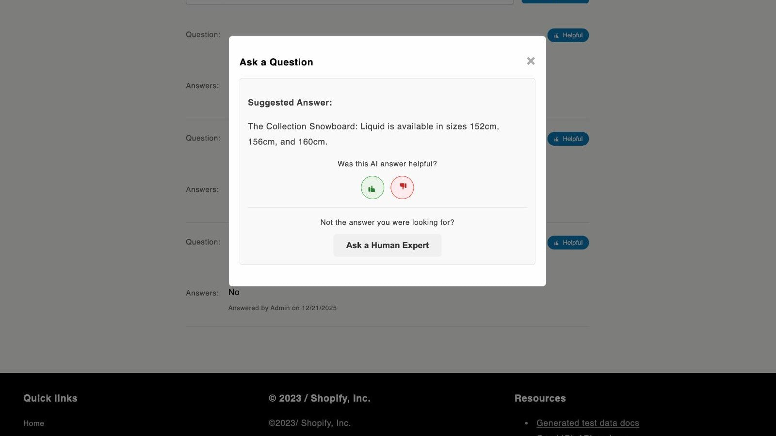 AI question response