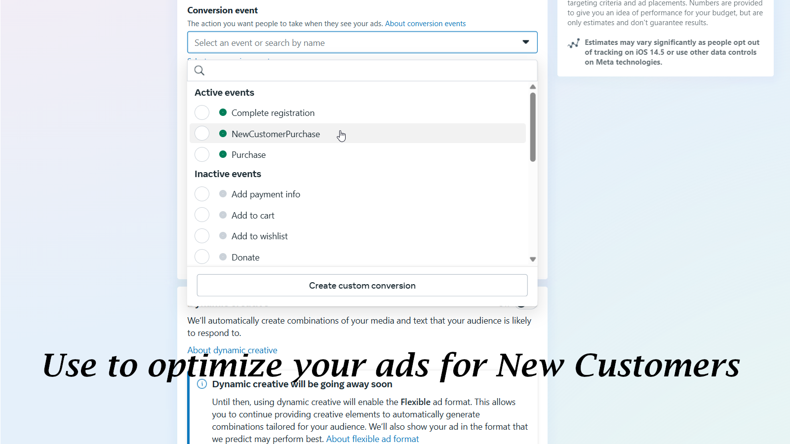 Use the event for Ad Optimizations