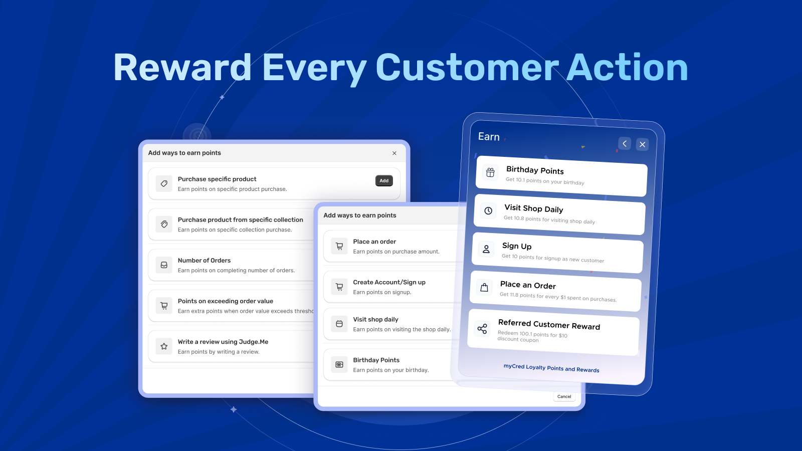 Multiple ways for customers to earn loyalty points in Shopify