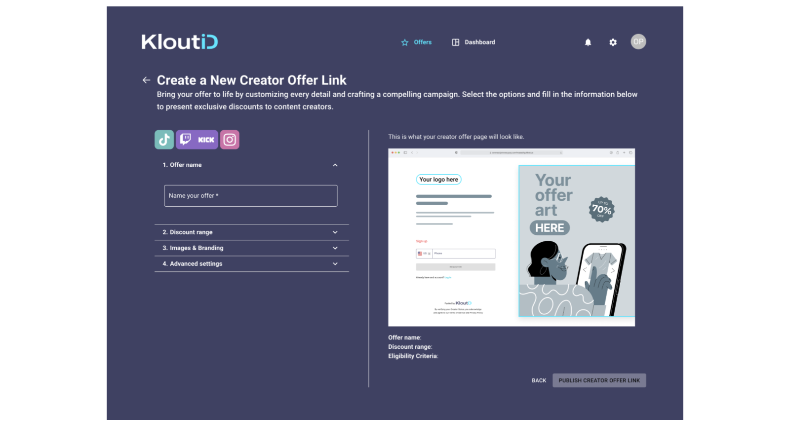 Pick which creator groups will see your exclusive discount.