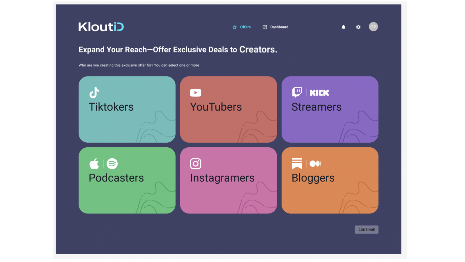 Pick which creator groups will see your exclusive discount.