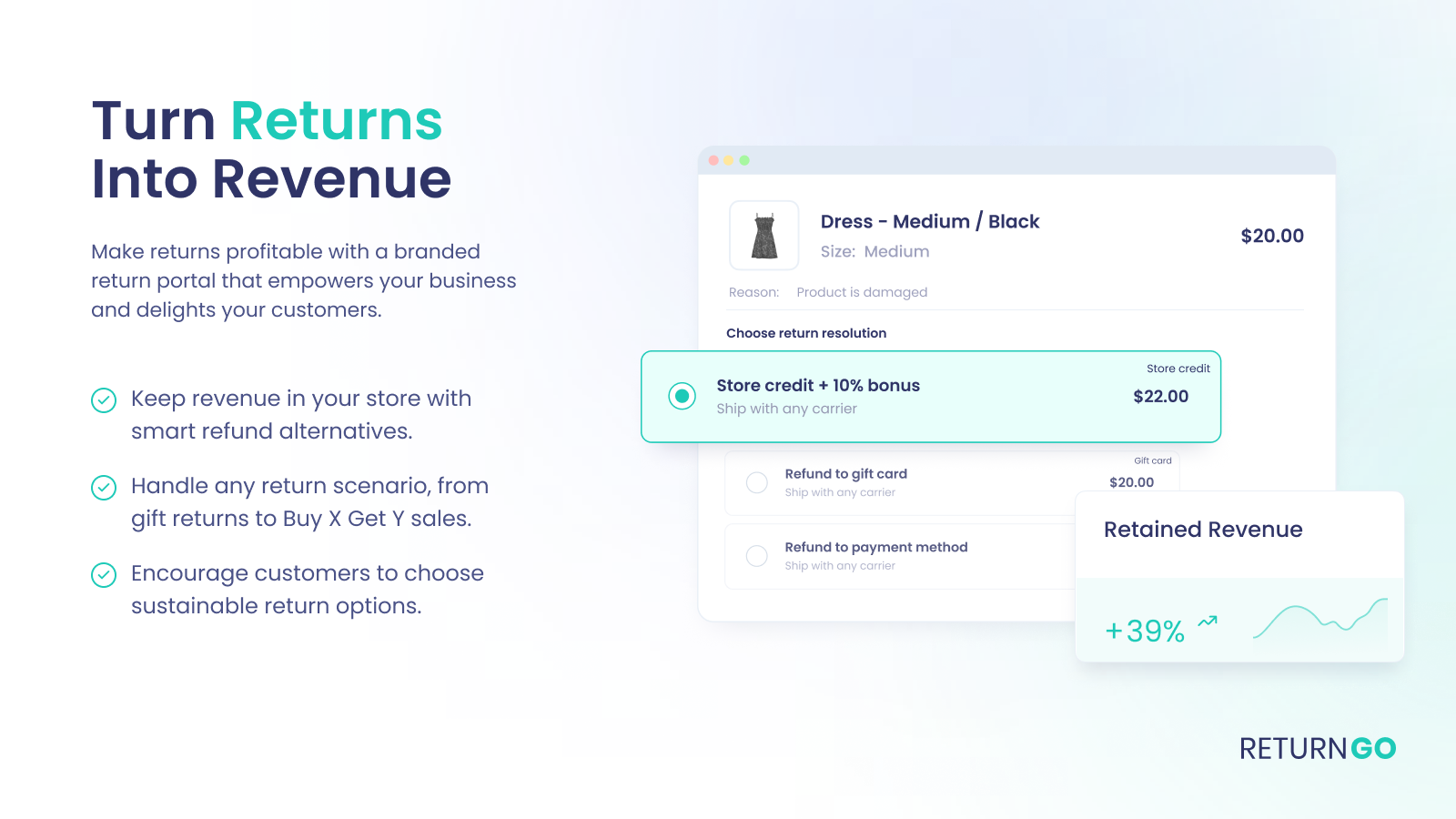 Offer bonus store credit on a return portal