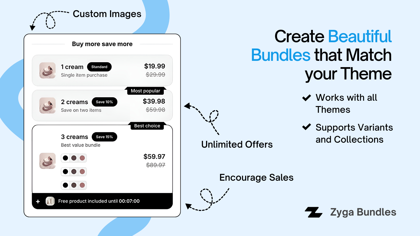 Customize your Bundles with Zyga Bundles Quantity Breaks.