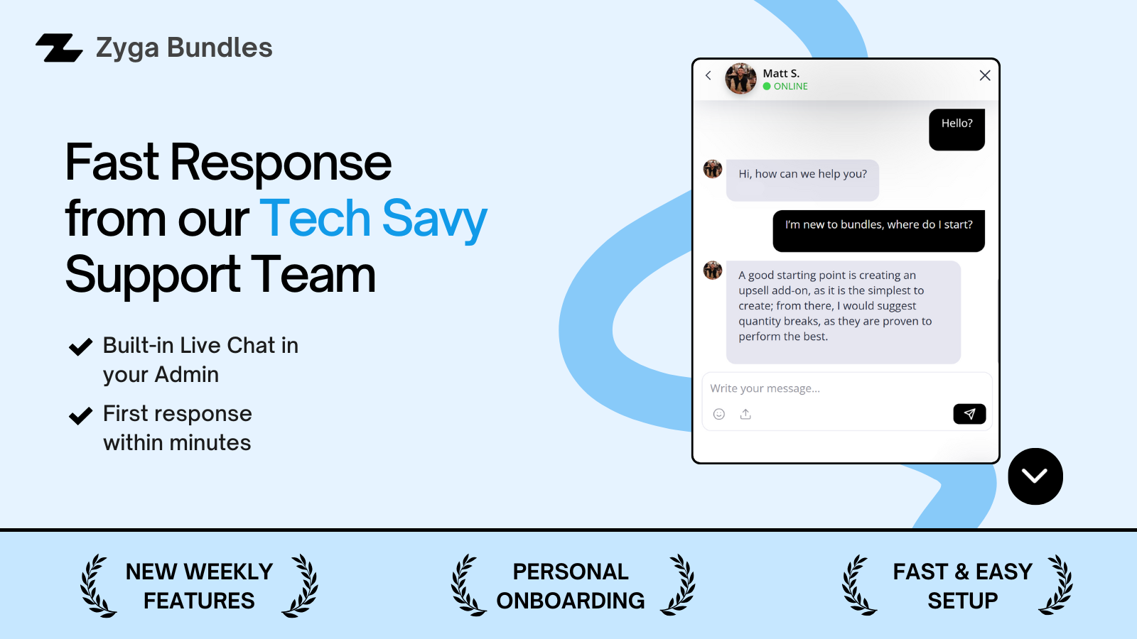 Fast Customer Support. Zyga Bundles Quantity Breaks, BOGO.