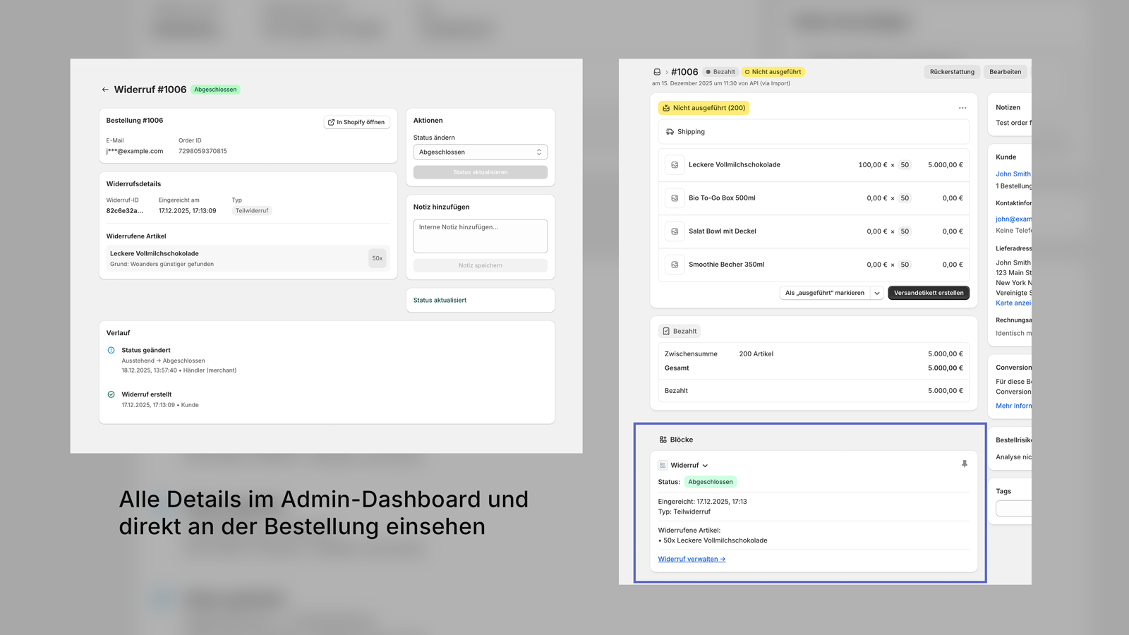 Widerruf-Manager Admin