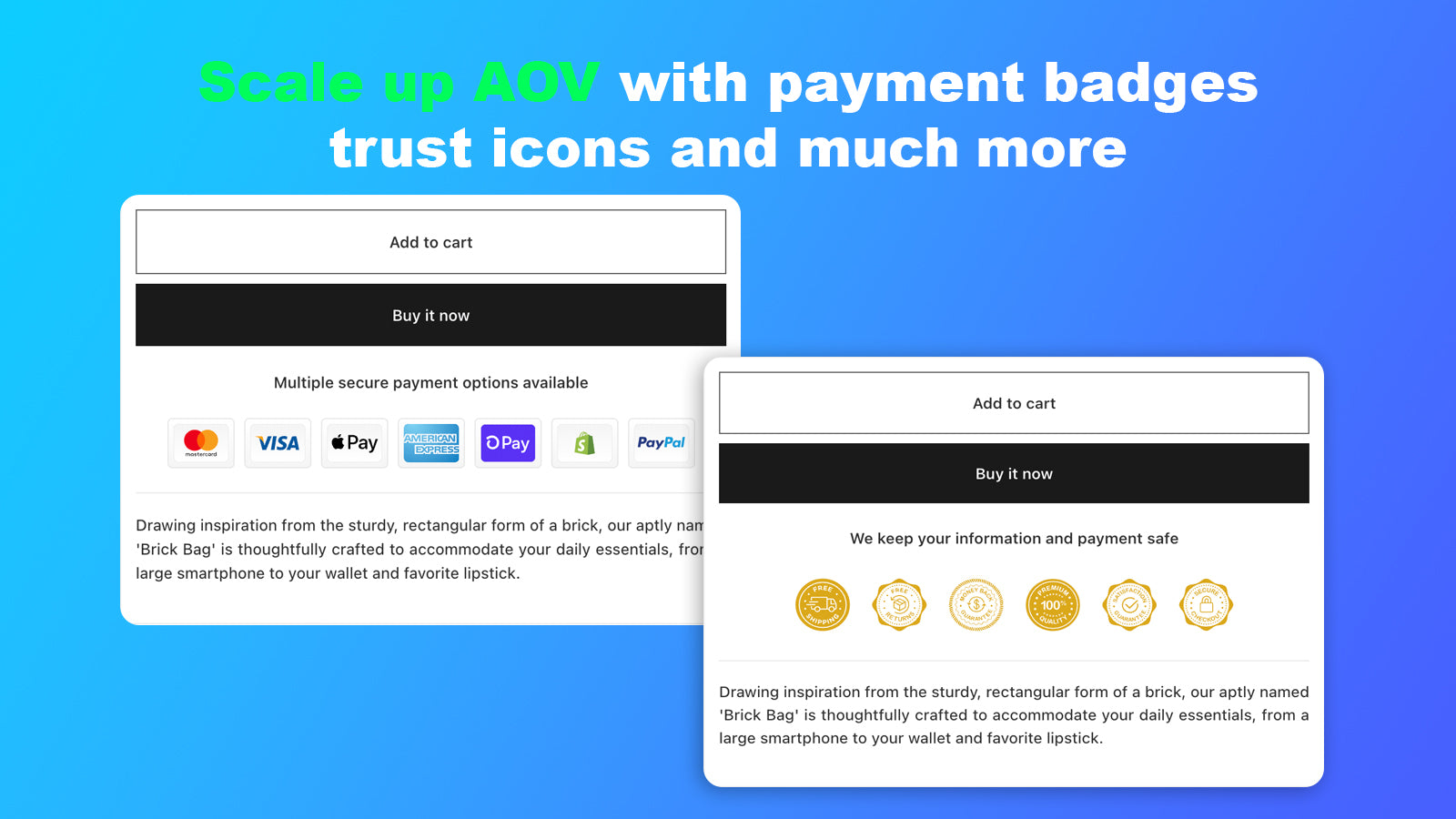 Payment and Trust badges