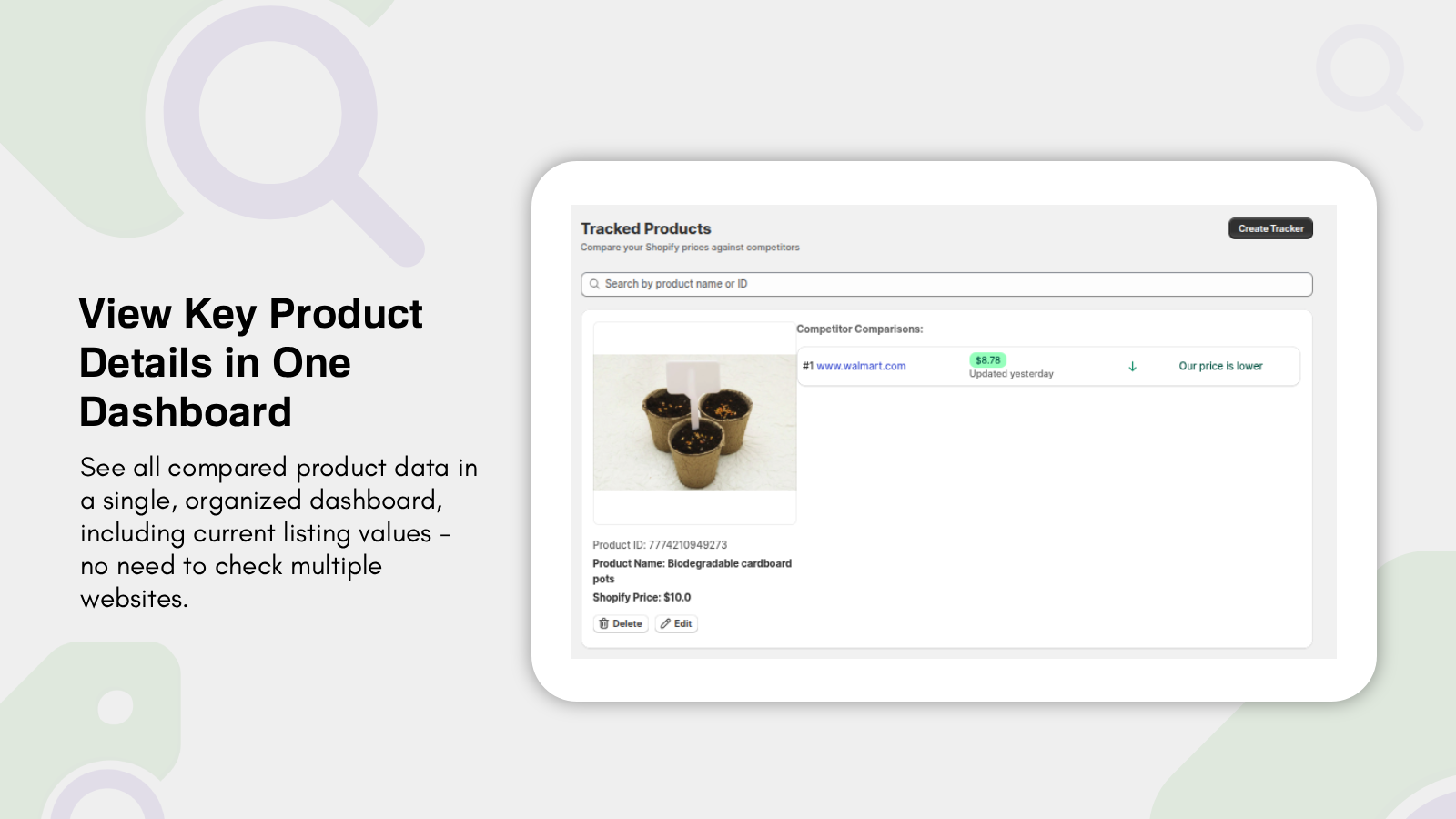 view key product details on one dashboard