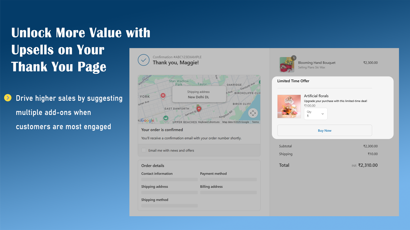 Upsell for thank you page