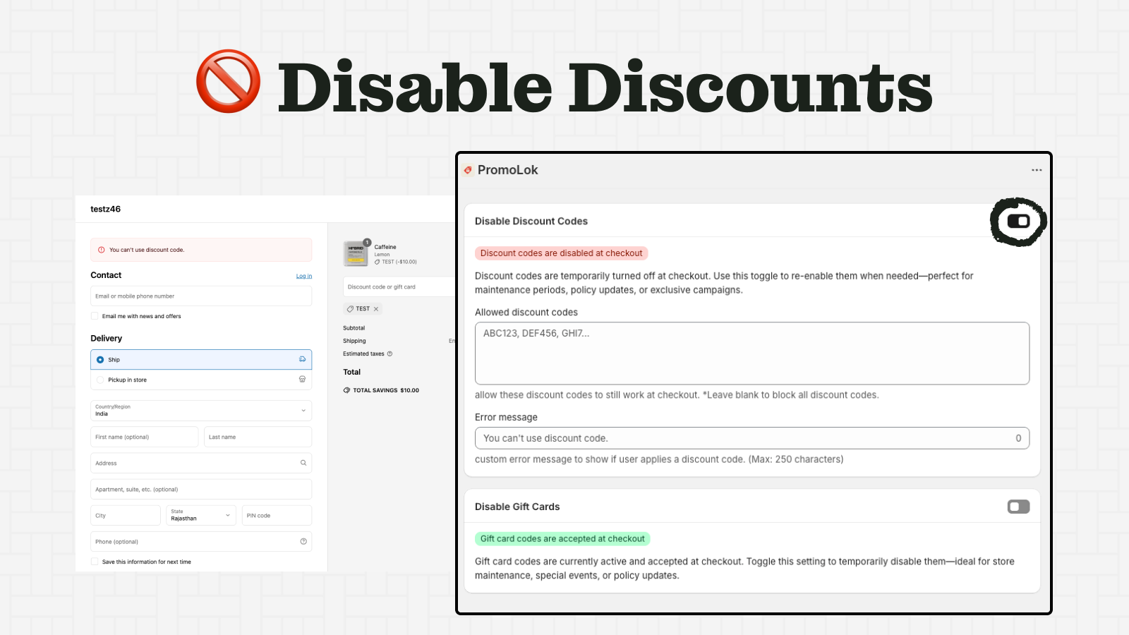 disable discounts