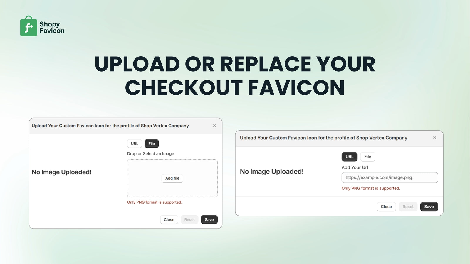 Upload or Replace Checkout Icon