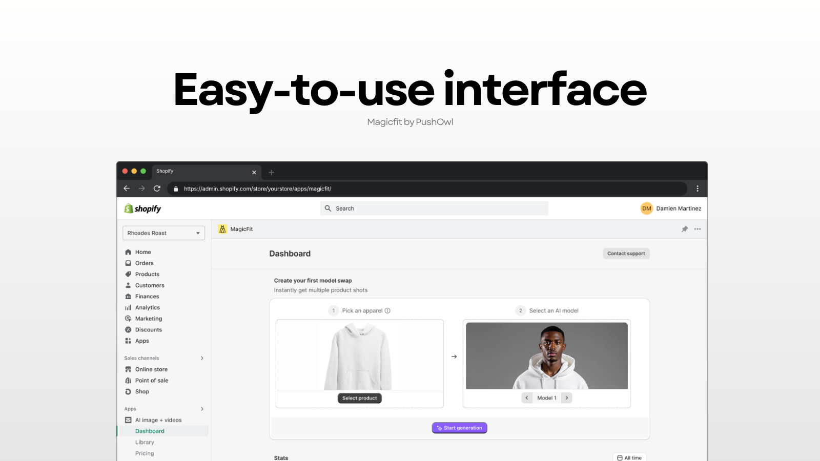 MagicFit's easy-to-use interface