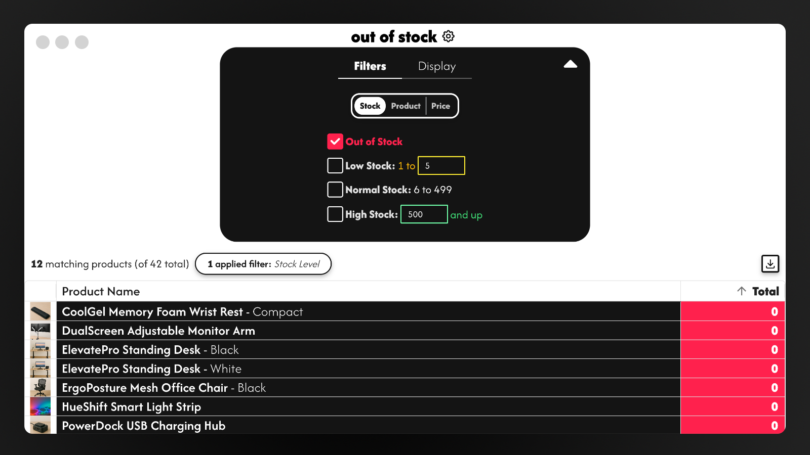 Quickly find the exact products you need with filters