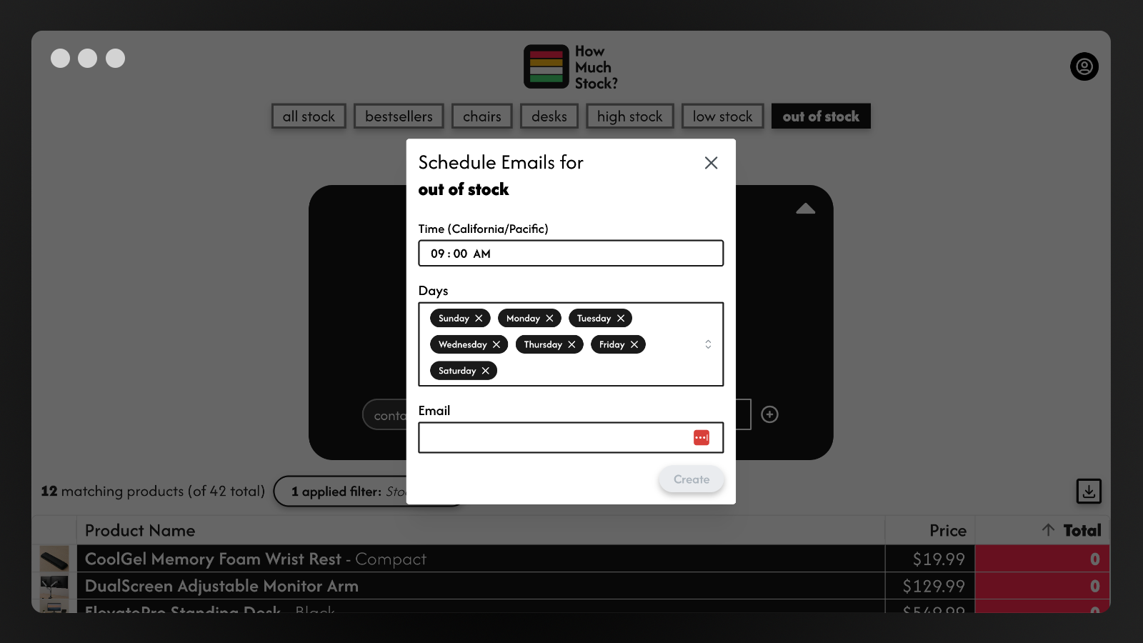 ⁠Get automatic stock updates by email