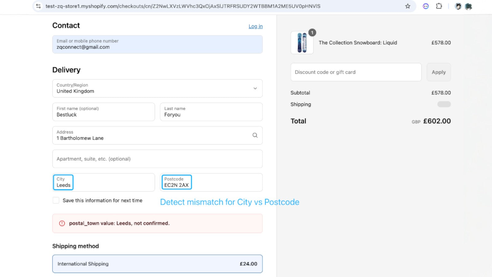 Check all the mismatch info in address and feedback