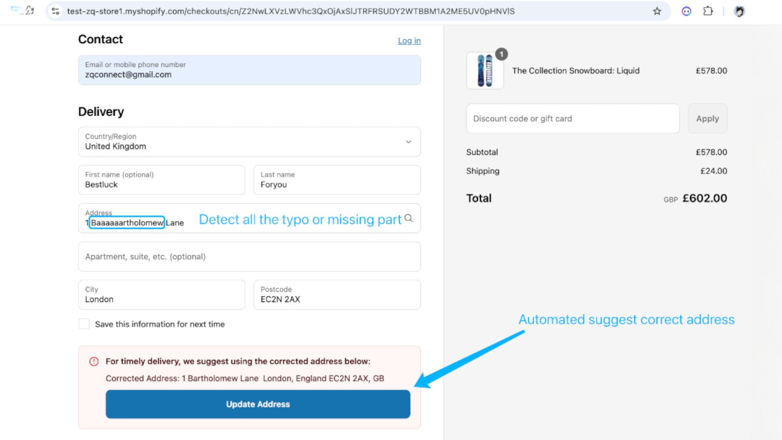 Automated suggest right address, highest level address validator
