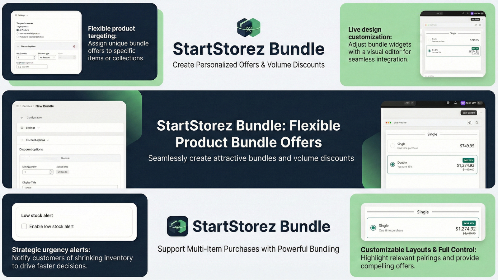 Show low stock alerts in bundles to drive urgency.