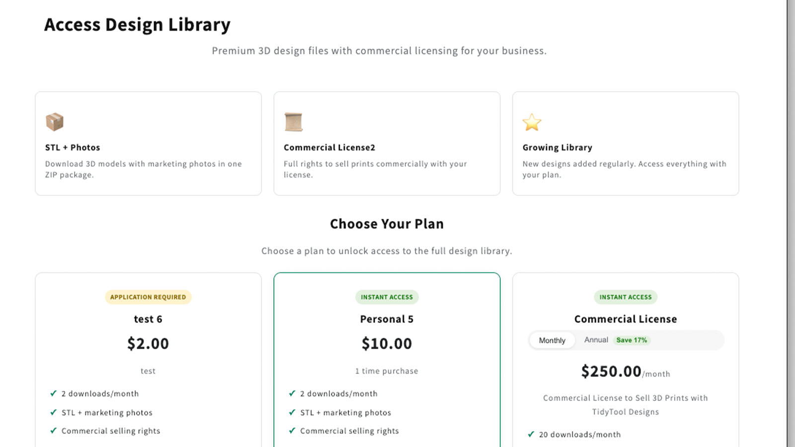 Sell different tiers of License