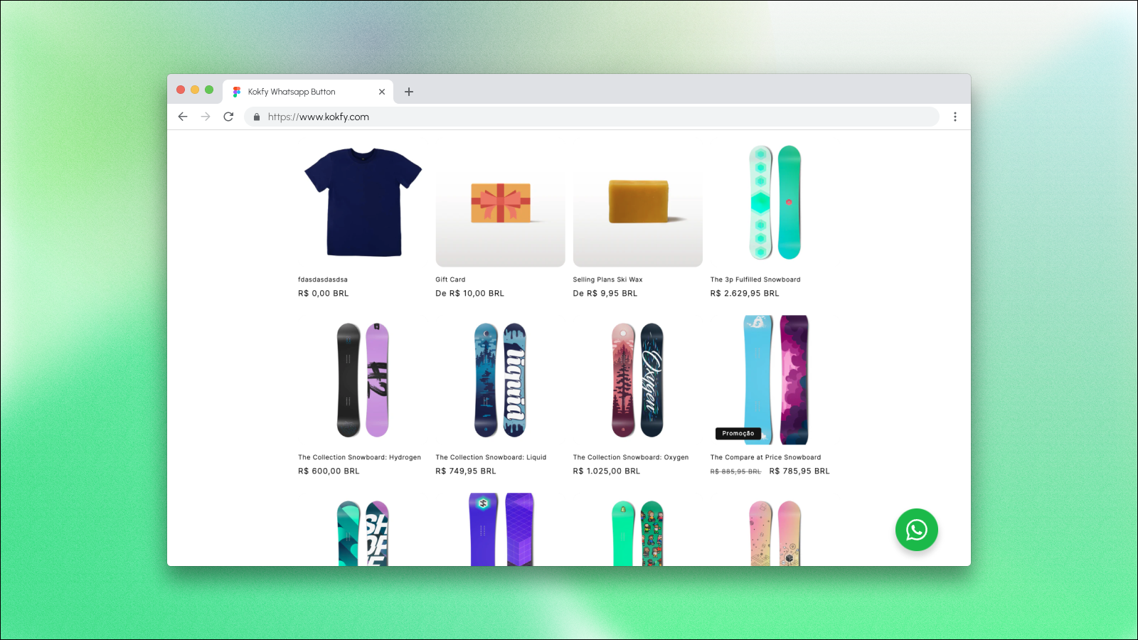 show kokfy whatsapp button inside on website