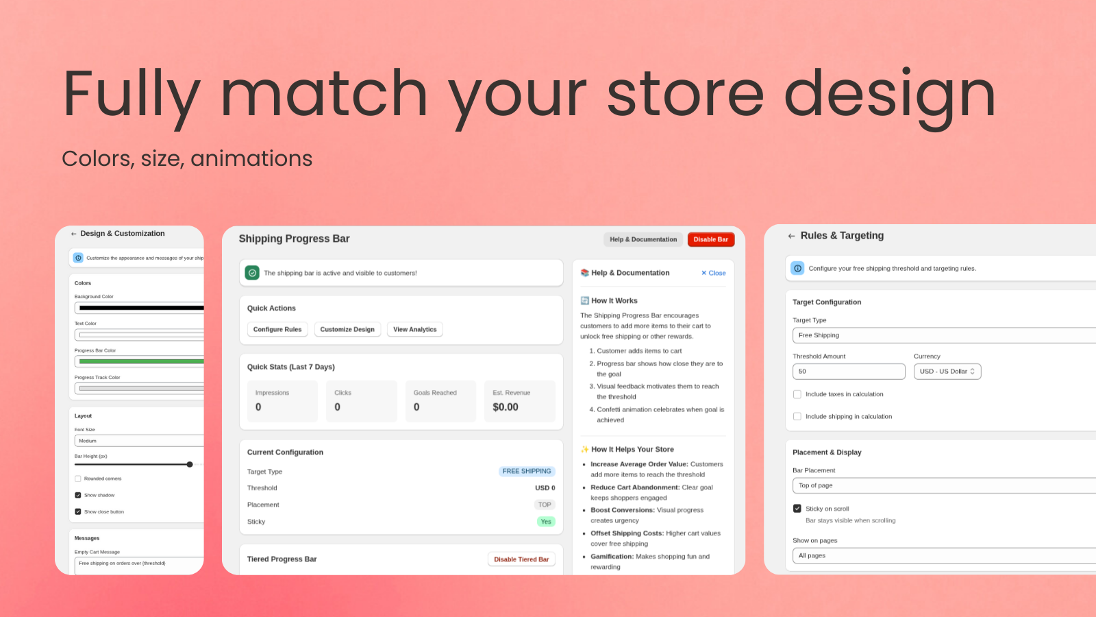 Fully match your store design