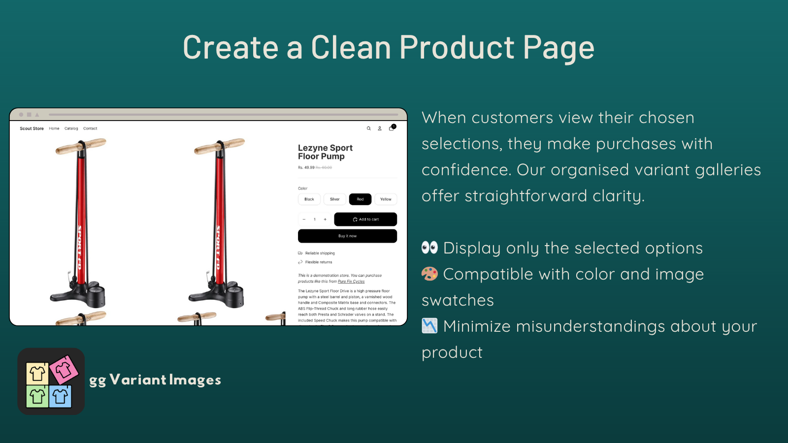 Create a clean product page