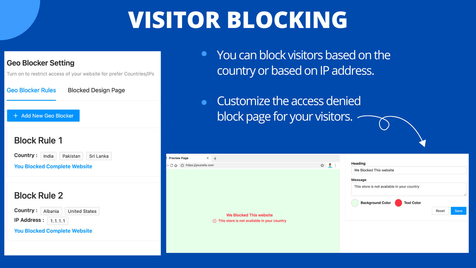 Redirect top banner and popup