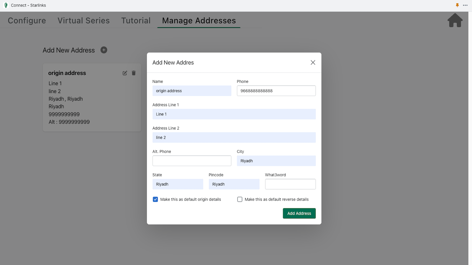 Define as many origin locations as you wish
