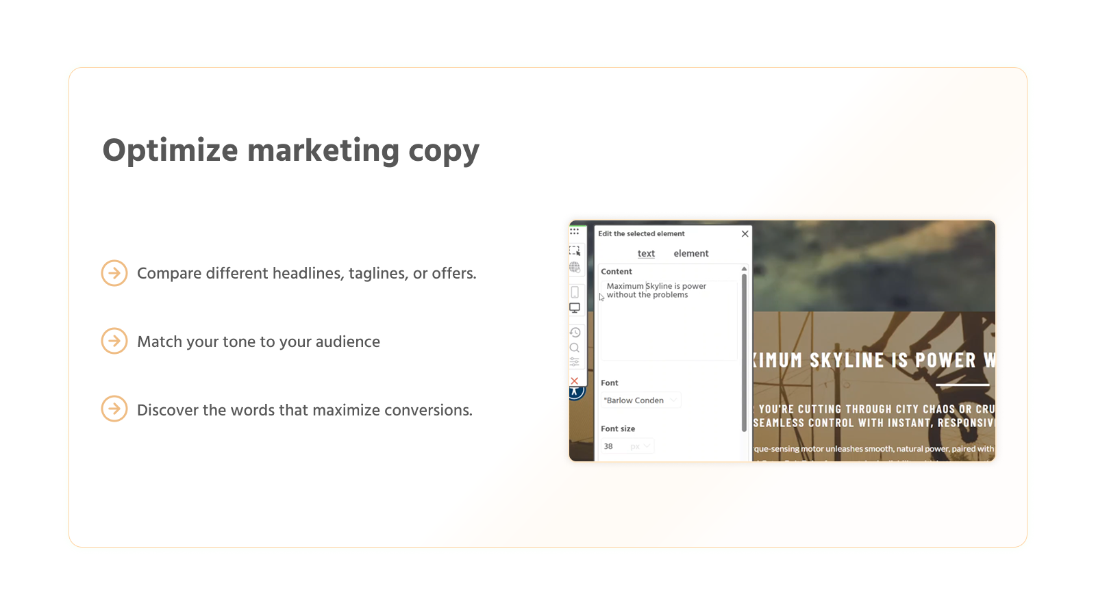 Optimize marketing copy