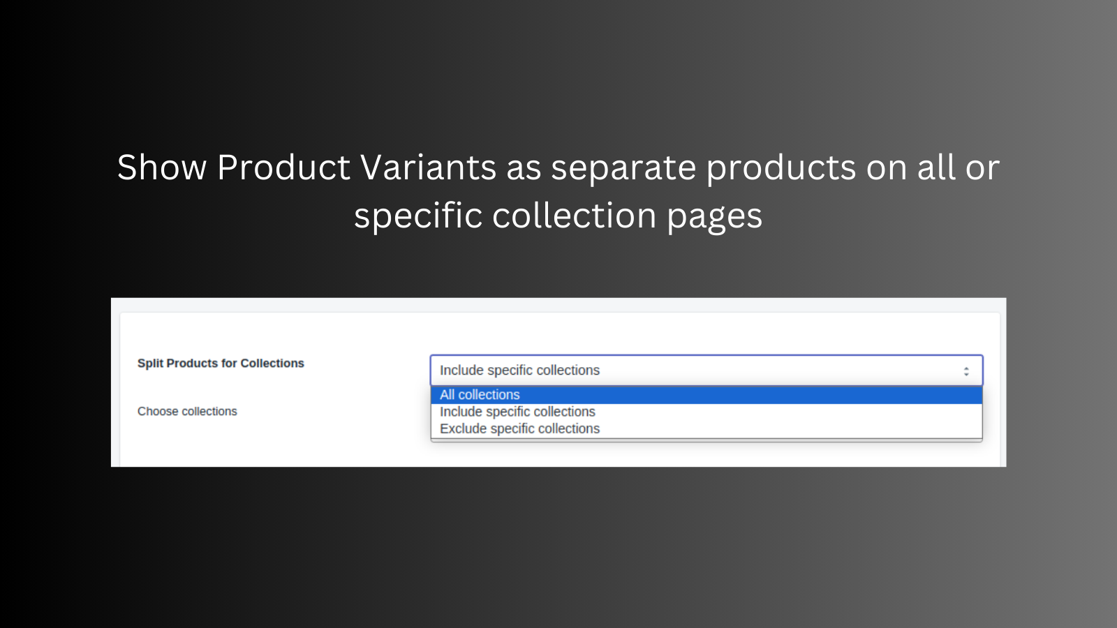 split variants as products