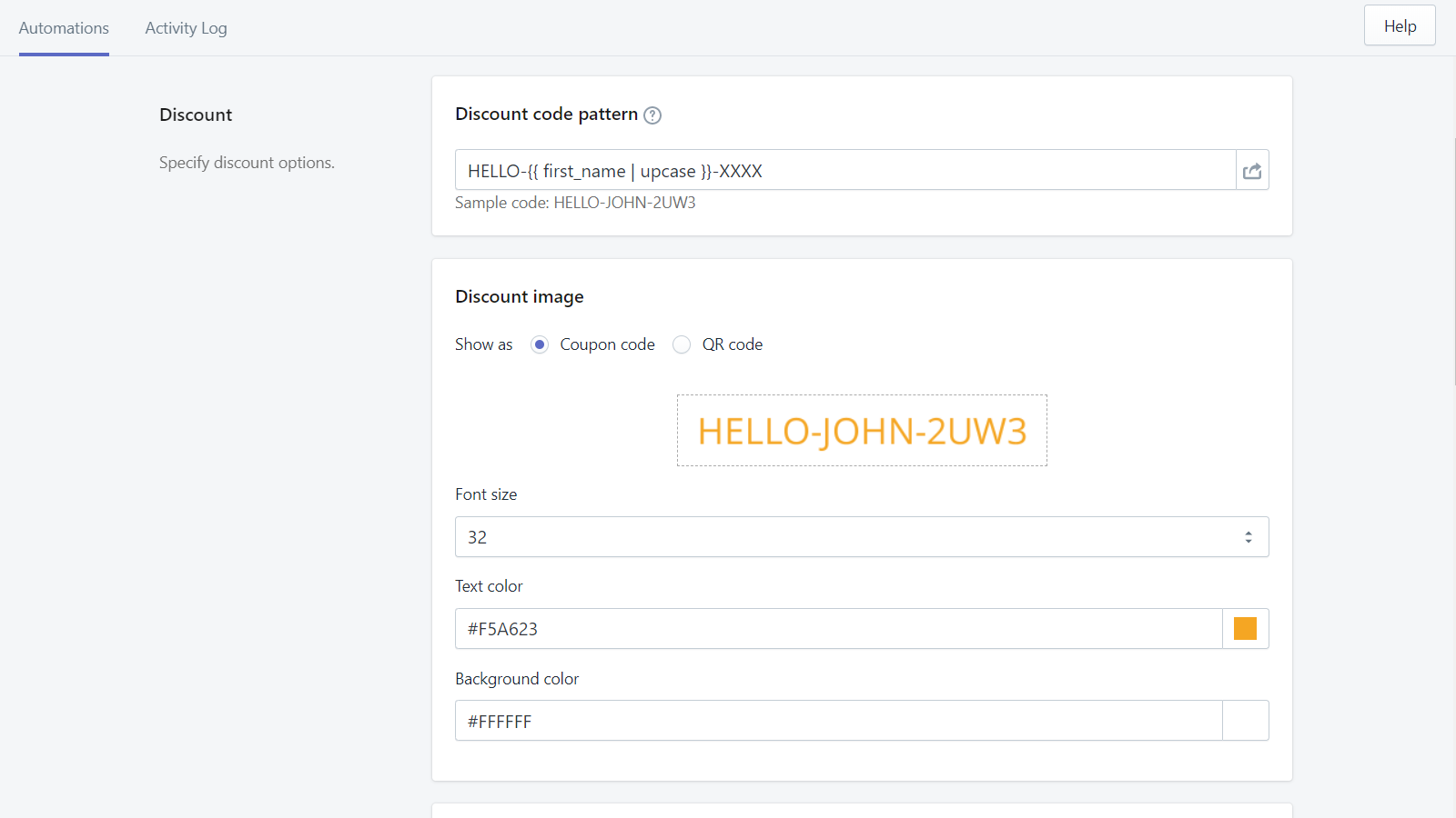 Discounteo Image Settings