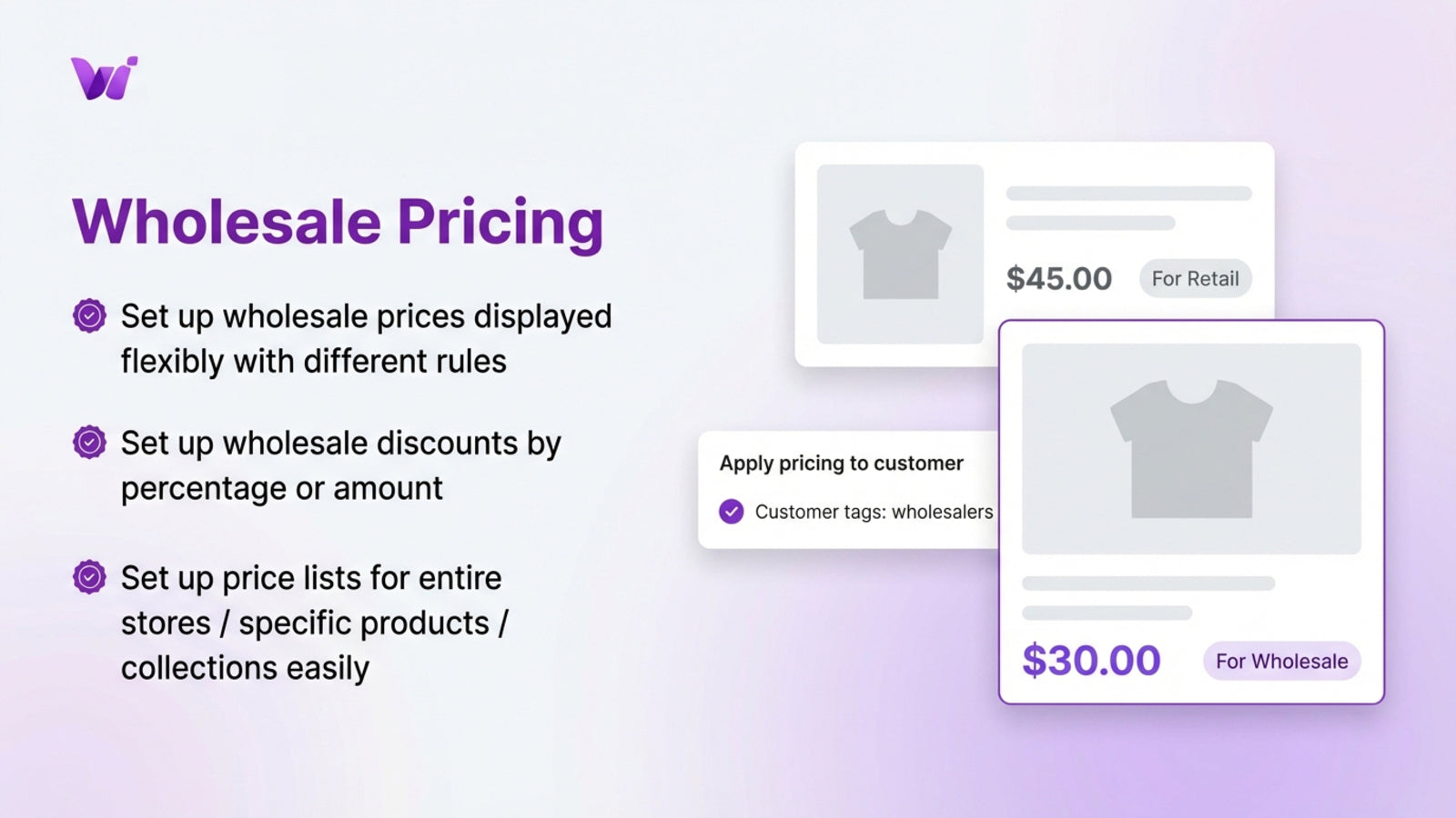 Set custom wholesale prices for B2B customers