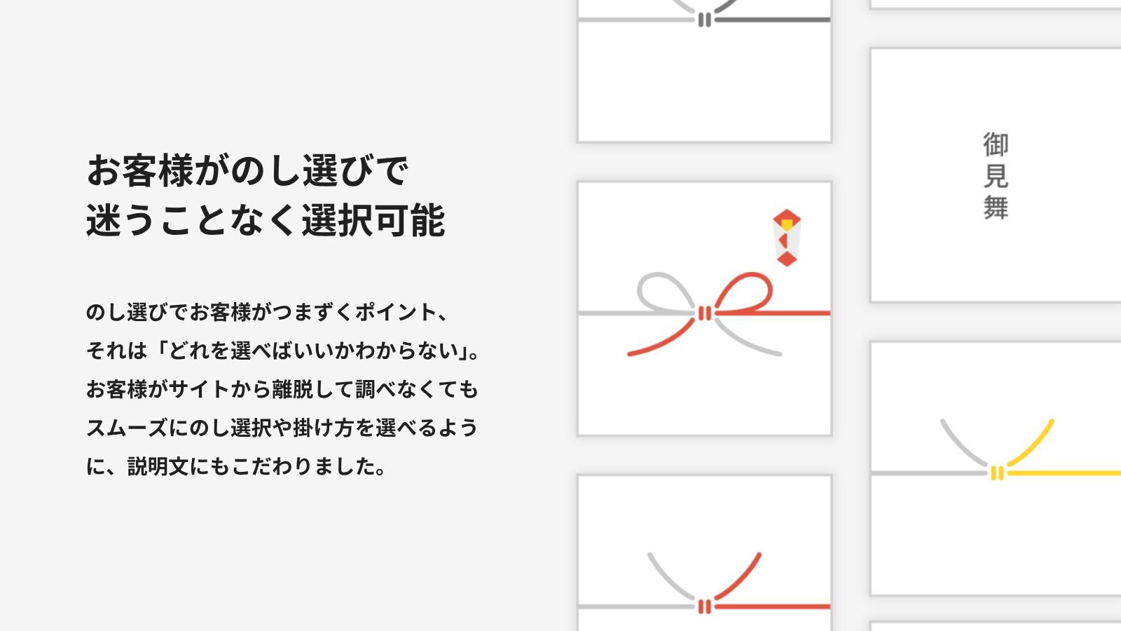 SAKU シンプル のし お客様がのし選びで迷うことなく選択可能
