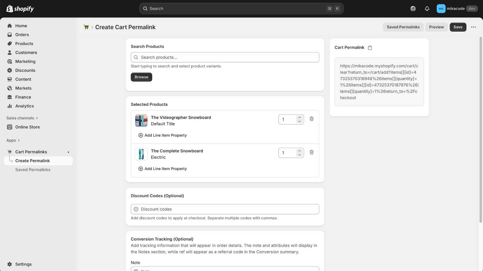 Apply discount codes, selling plans, UTM params and cart notes