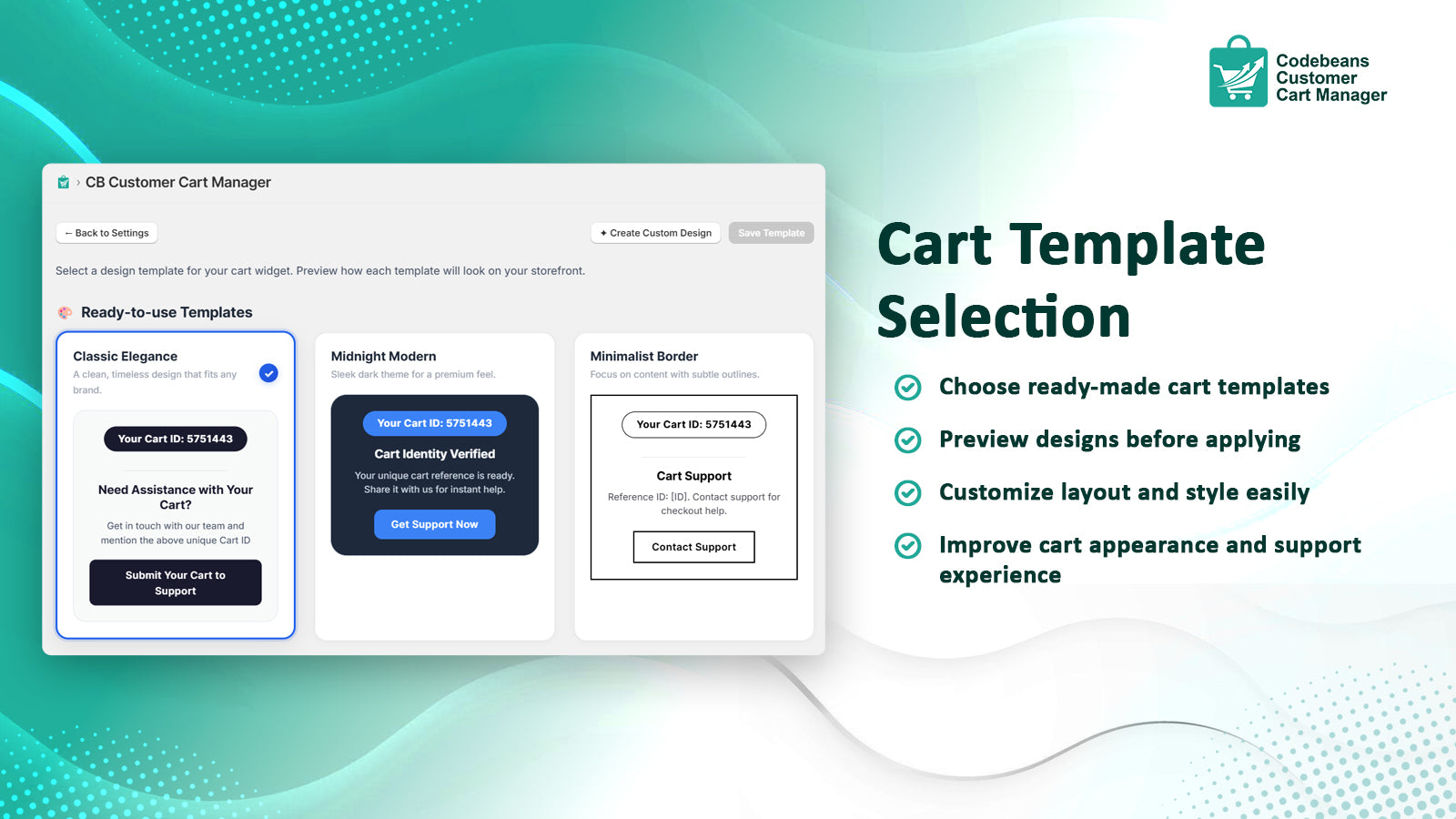 Cart Template Selection