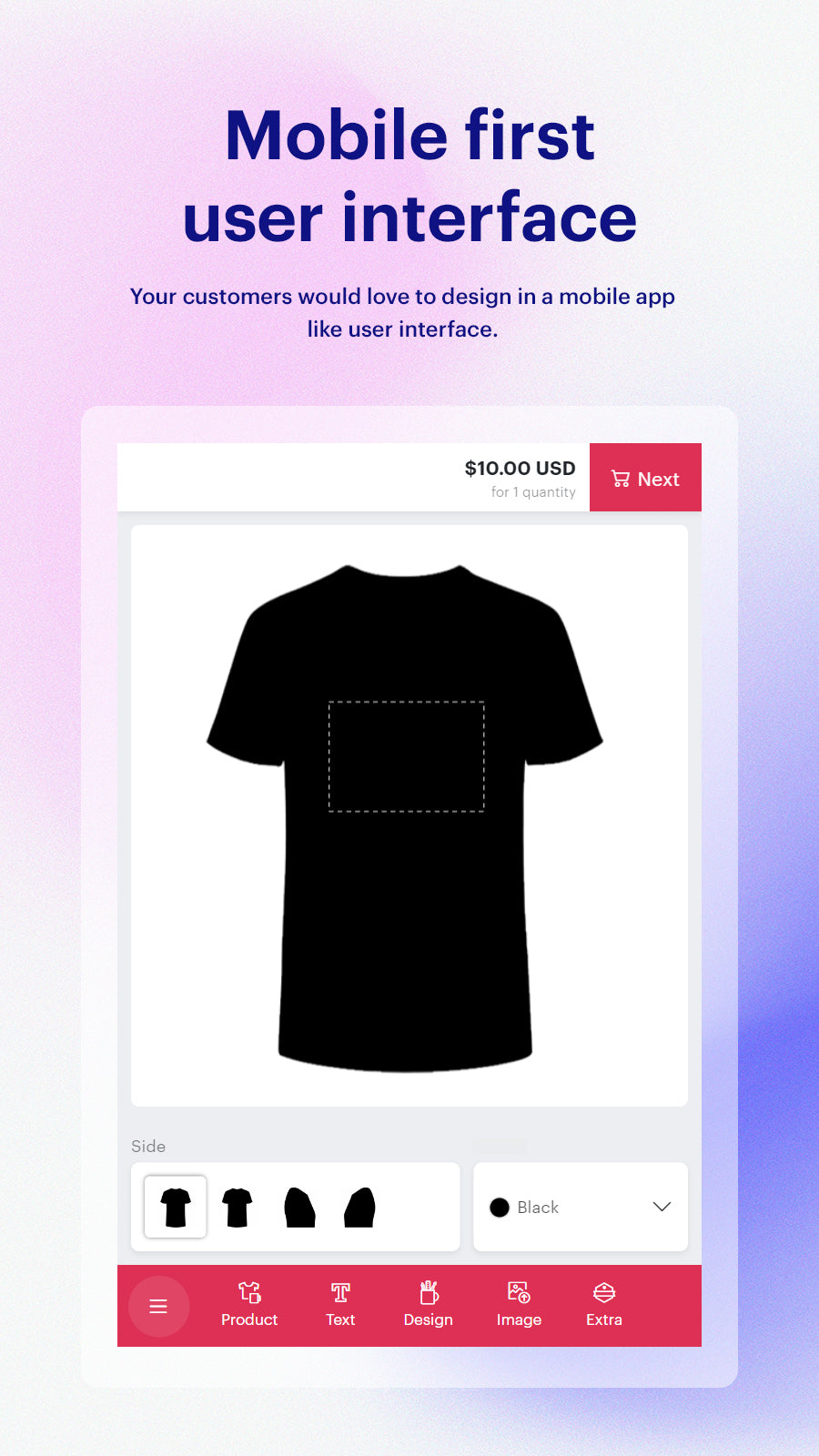 Compact mobile app like user interface