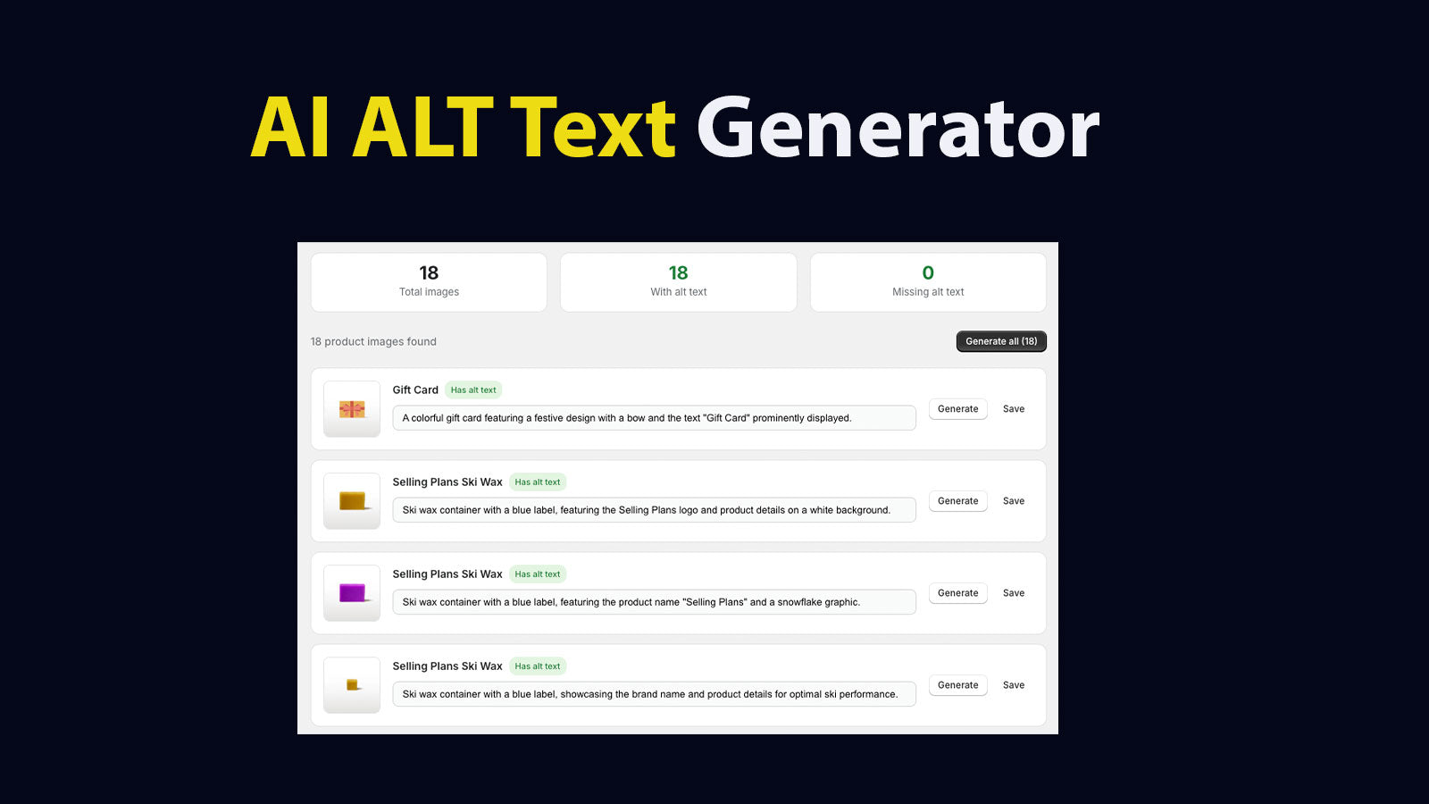 AI ALT Text Generator
