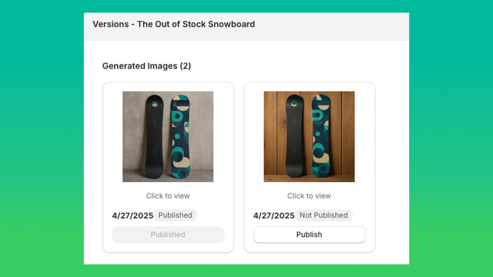 Image Generated History