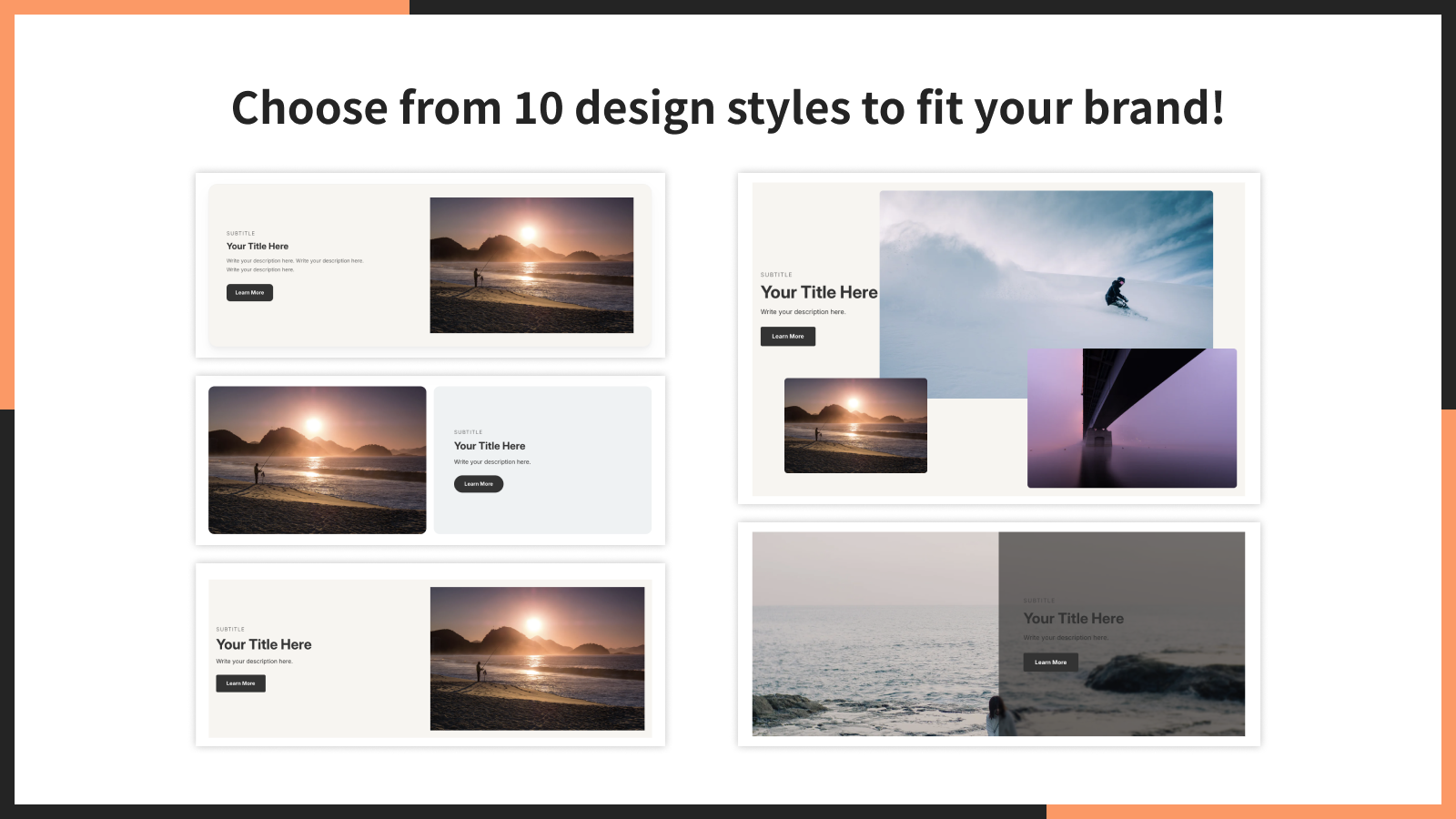10 image with text designs to choose from.