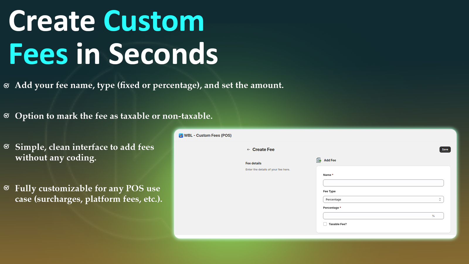 WBL - Custom Fees (POS)