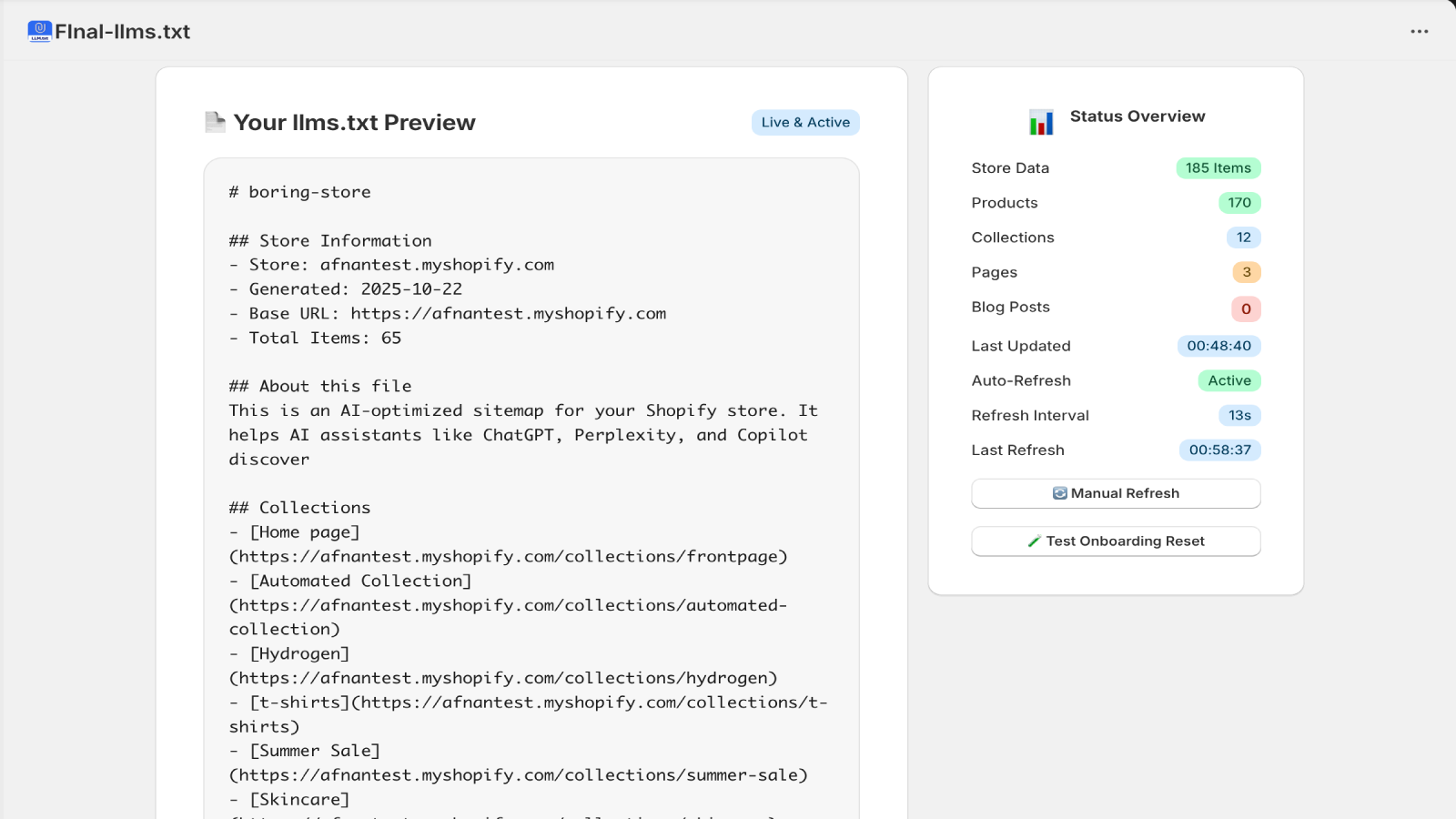 llms.txt page preview 