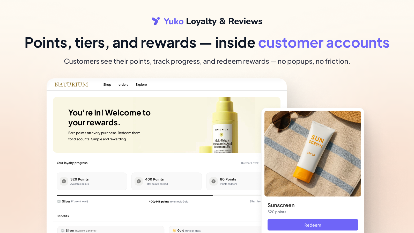 Let customers manage their rewards in Shopify loyalty program