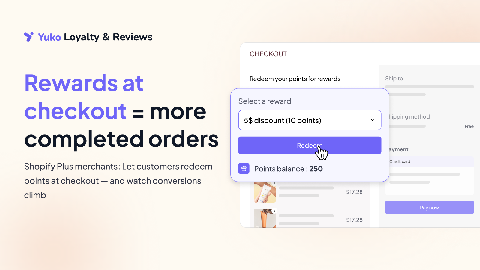 Let customers redeem rewards at Shopify Checkout